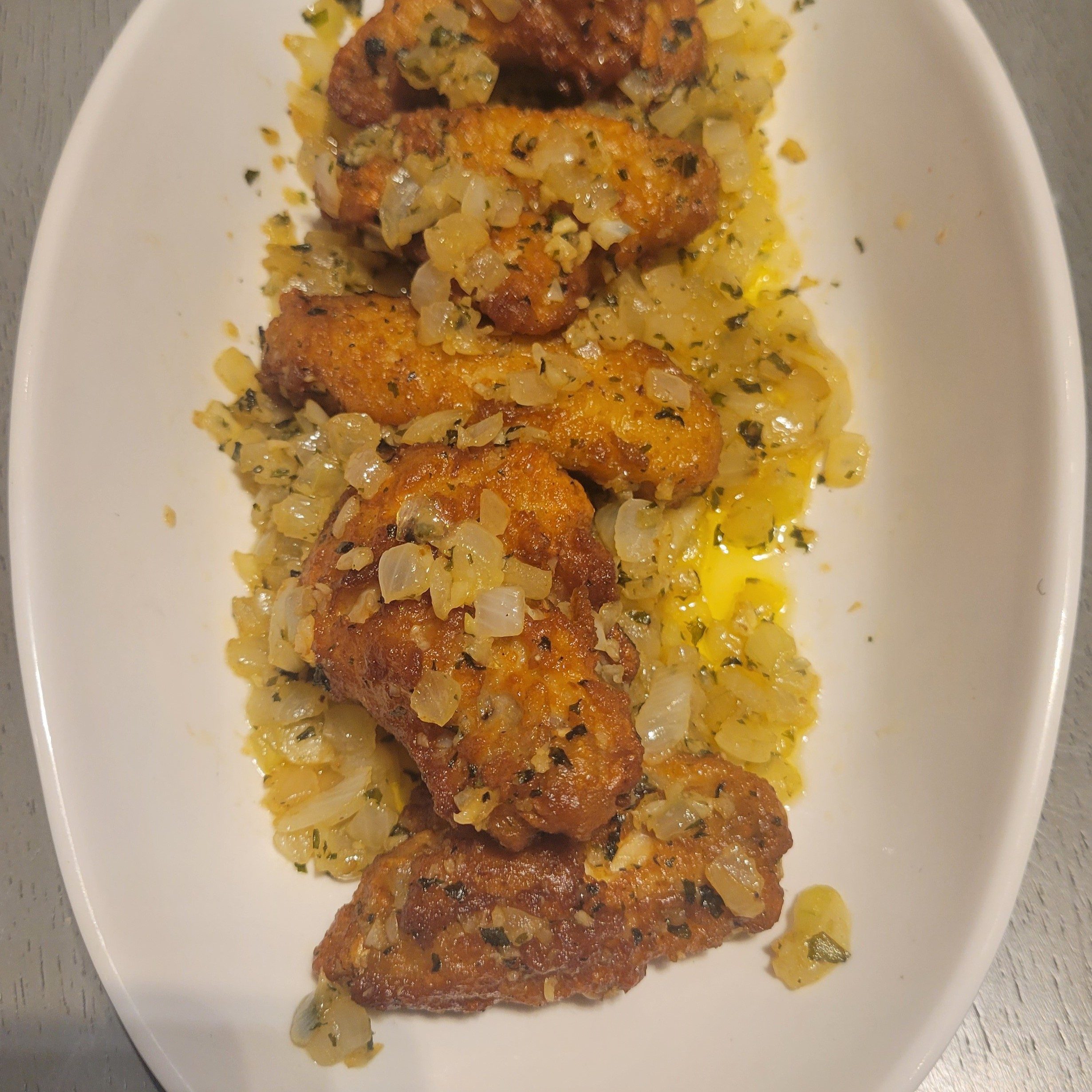 Sautee wings.