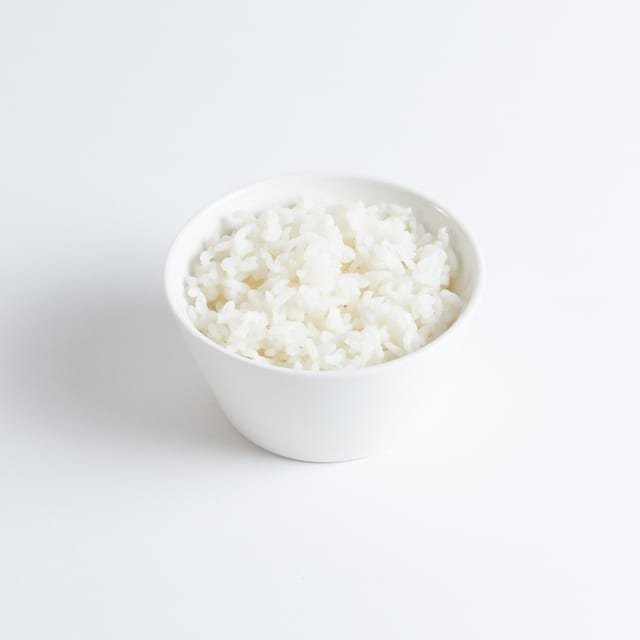 Steamed rice.