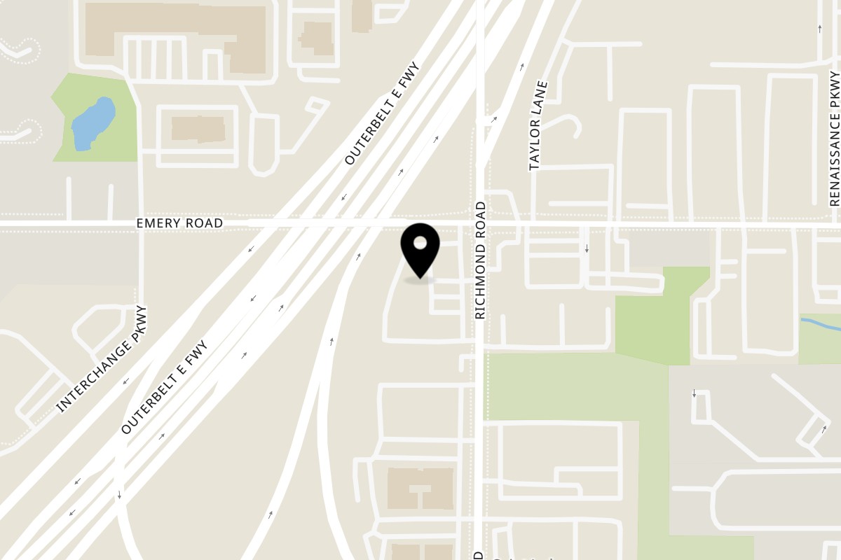Map showing the location of Choukouya Resto-Bar on 4620 Richmond Rd #292 in Cleveland